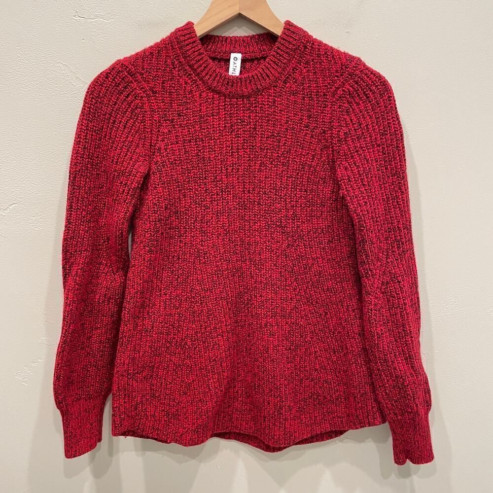 Athleta Sierra Crew Sweater Marled Candy Red - Size: XS